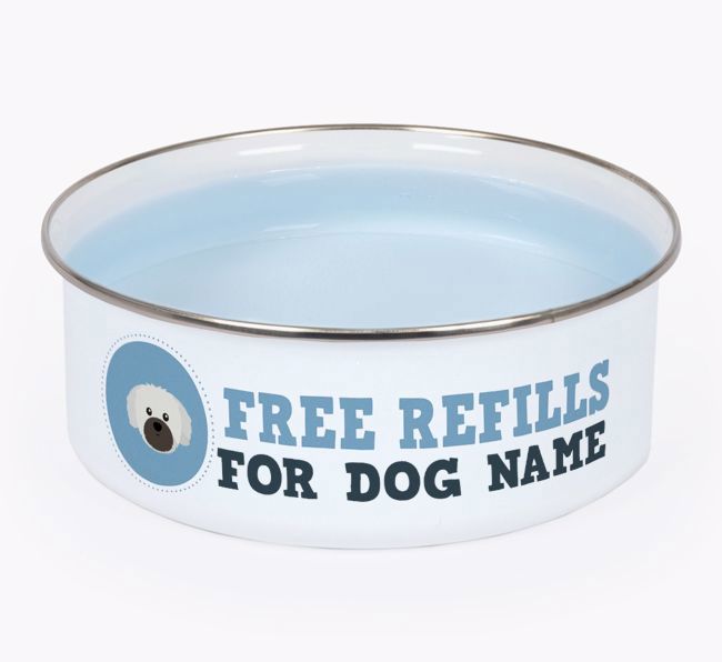 Free Refills: Personalised {breedFullName} Enamel Dog Bowl